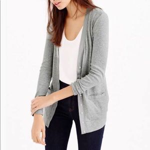 Medium length grey J. crew cardigan - worn once!